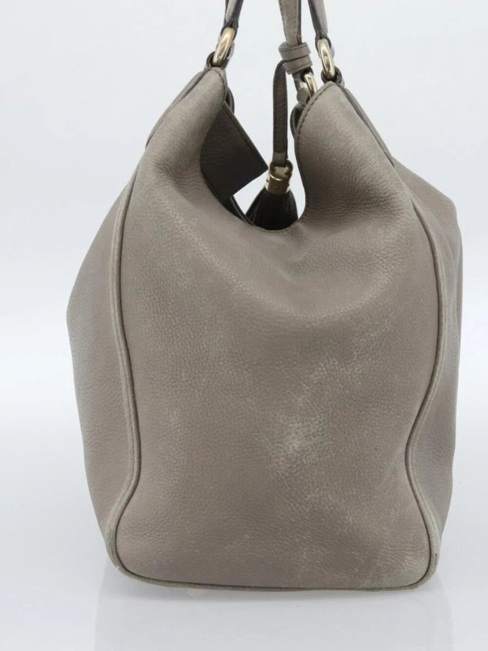 GUCCI Soho Hand Bag Leather Gray Gold 282309 Auth ep14702 - Picture 3 of 16